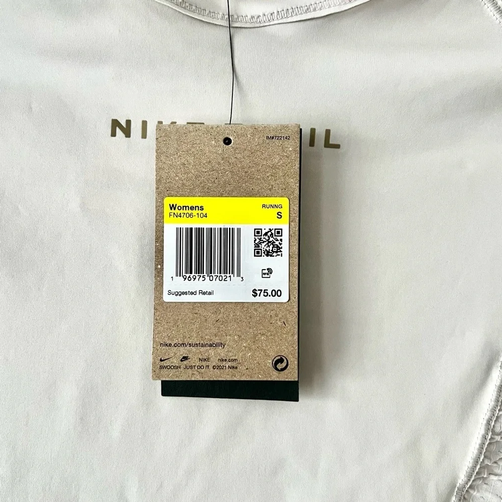 Nike Trail Dri-FIT Long Sleeve Running Top | Light Beige | Size S